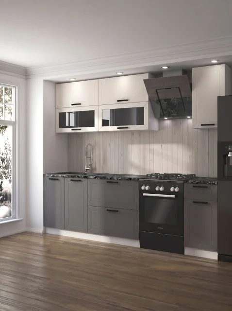 Кухонный гарнитур 2м (к.2) Монако белый софт/графит софт, белый, МИФ
